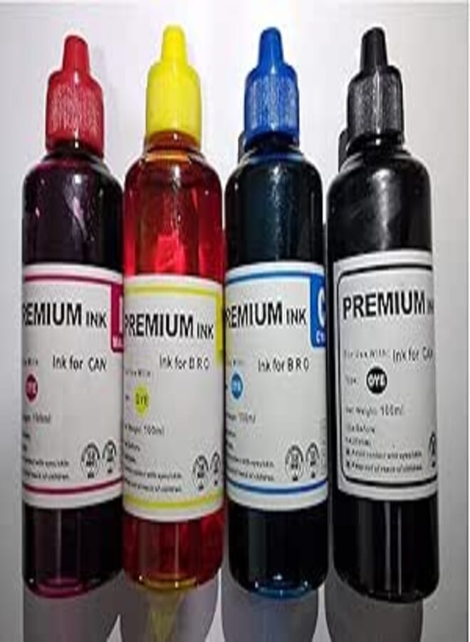 Premium Refill Ink 4 Color 100ml for Cartridge Printer